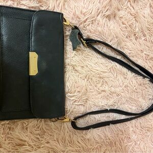 Elegant Black Leather Shoulder Bag